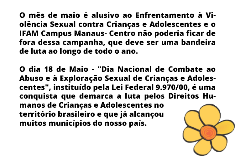 Dia Nacional de Combate ao Abuso e à Exploração Sexual de Crianças e Adolescentes - Faça Bonito