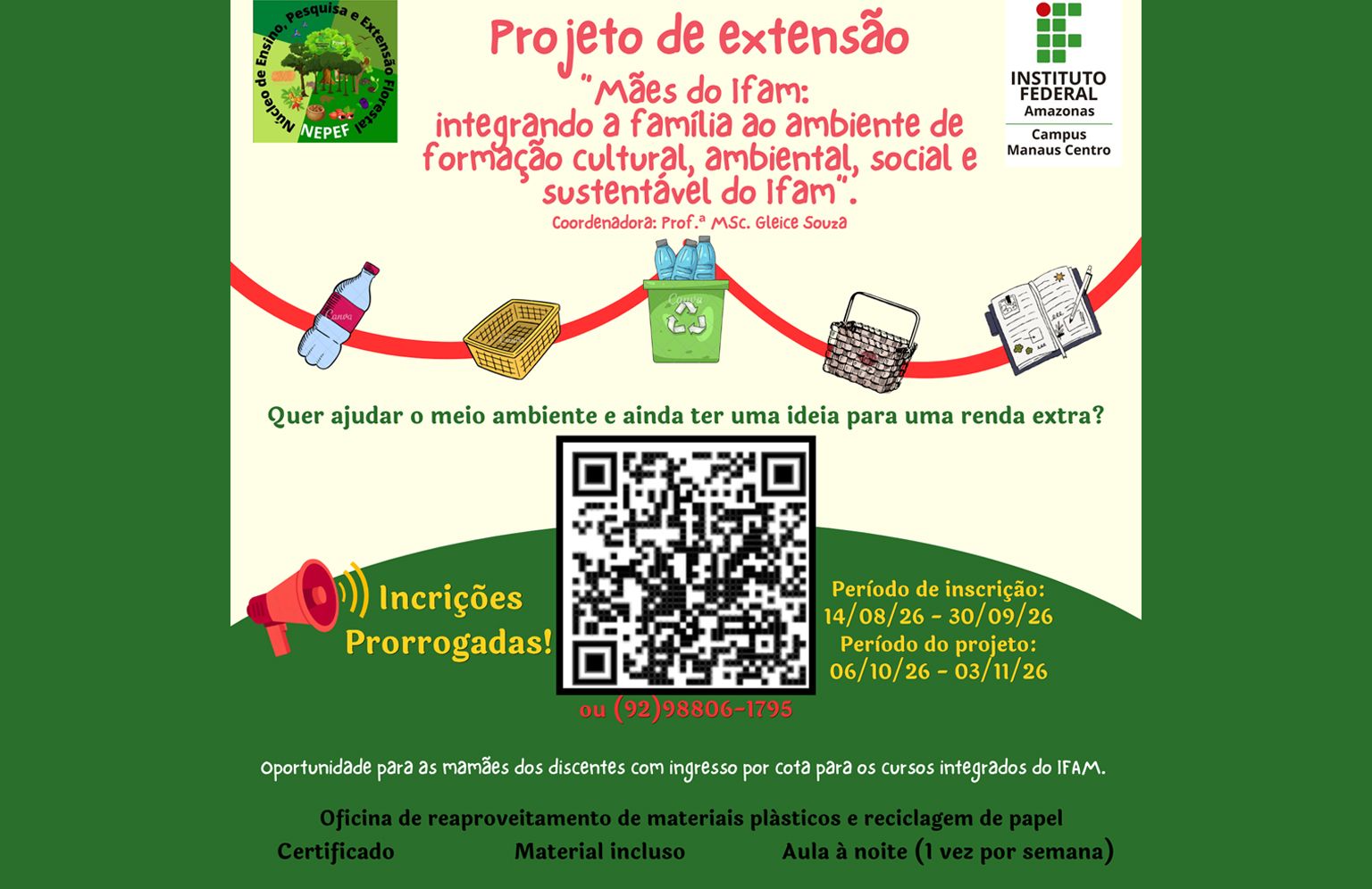 Projeto de extensão para mães de estudantes
